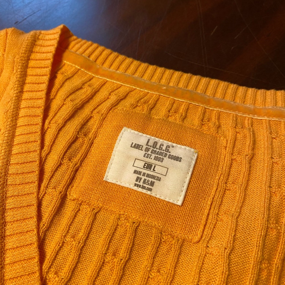 Vibrant Orange V-Neck Sweater - Picture 5 of 5